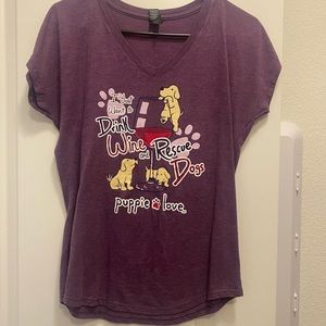 I just want to drink wine and rescue dogs T shirt